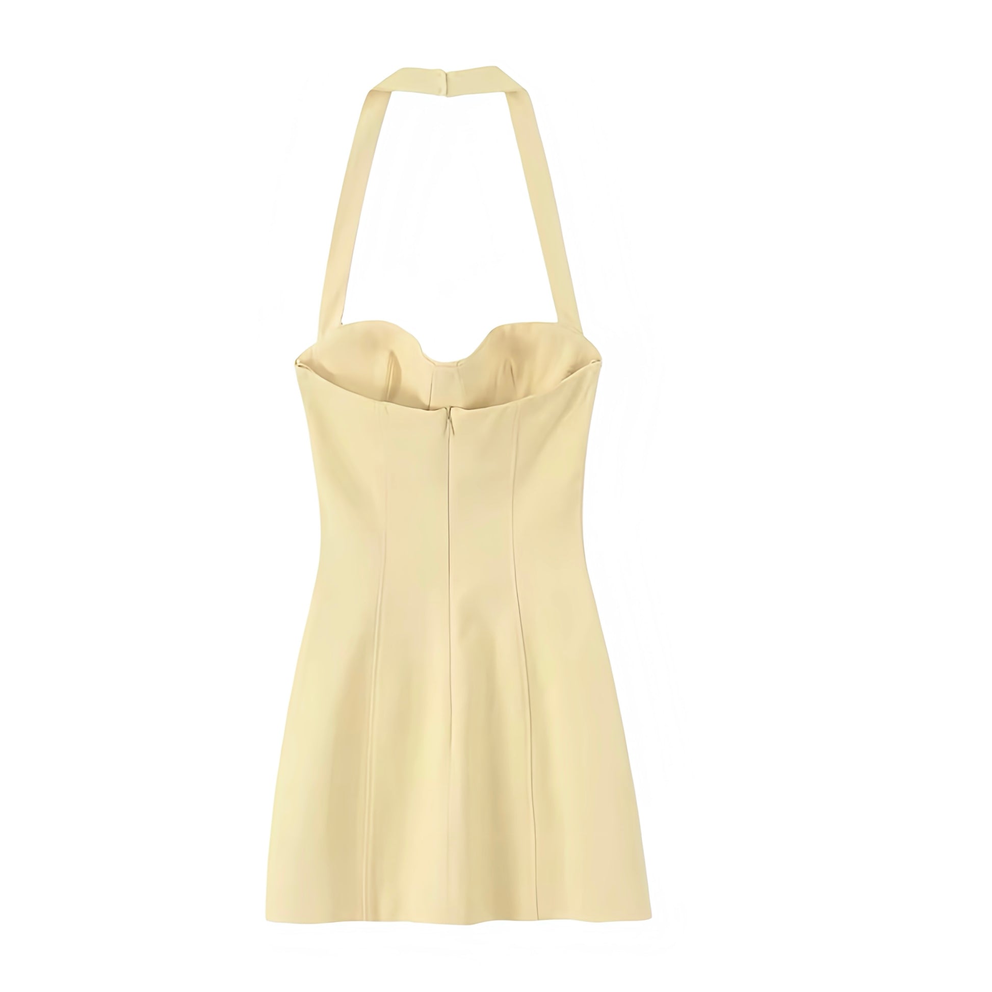 Light Yellow Slim Fit Bodycon Cut-Out Strapless Sleeveless Mini Dress Dazey Hill Light Yellow Slim Fit Bodycon Cut-Out Strapless Sleeveless Mini Dress Dazey Hill
