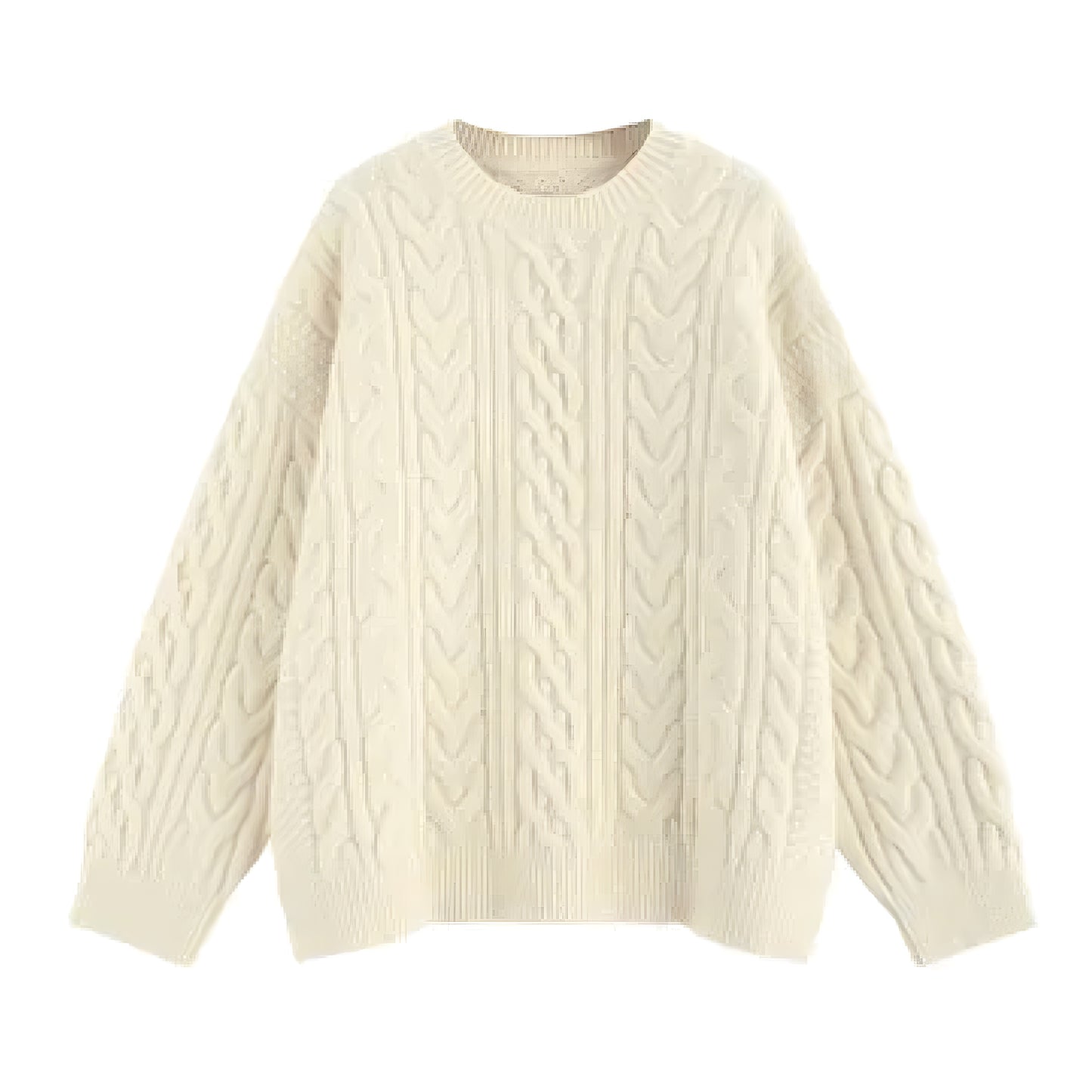 cream-off-white-beige-cable-knitted-chunky-knit-cotton-soft-cashmere-woolen-oversized-baggy-full-length-long-sleeve-round-neckline-crew-neck-pullover-sweater-jumper-sweatshirt-knitwear-cozy-warm-women-ladies-teens-unisex-fall-2024-autumn-winter-2025-chic-trendy-casual-neutral-basic-feminine-cute-stockholm-style-scandinavian-scandi-street-wear-back-to-school-modest-preppy-rory-gilmore-girls-zara-revolve-aritzia-mango-reformation-dupe