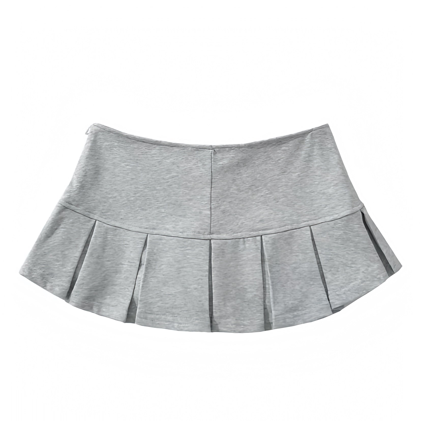 Light Heather Grey Pleated Low Rise Slim Fit Mini Micro Skirt Skort DAZEY HILL