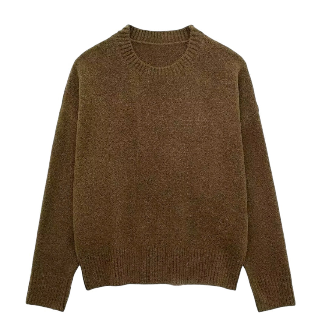 dark-medium-brown-chunky-knit-knitted-woolen-fuzzy-oversized-round-neckline-crew-neck-long-sleeve-pullover-sweater-jumper-sweatshirt-knitwear-cozy-warm-women-ladies-teens-unisex-girls-fall-2024-autumn-winter-2025-chic-trendy-casual-neutral-basic-feminine-cute-stockholm-style-scandinavian-scandi-street-wear-back-to-school-modest-preppy-zara-revolve-aritzia-mango-reformation-dupe