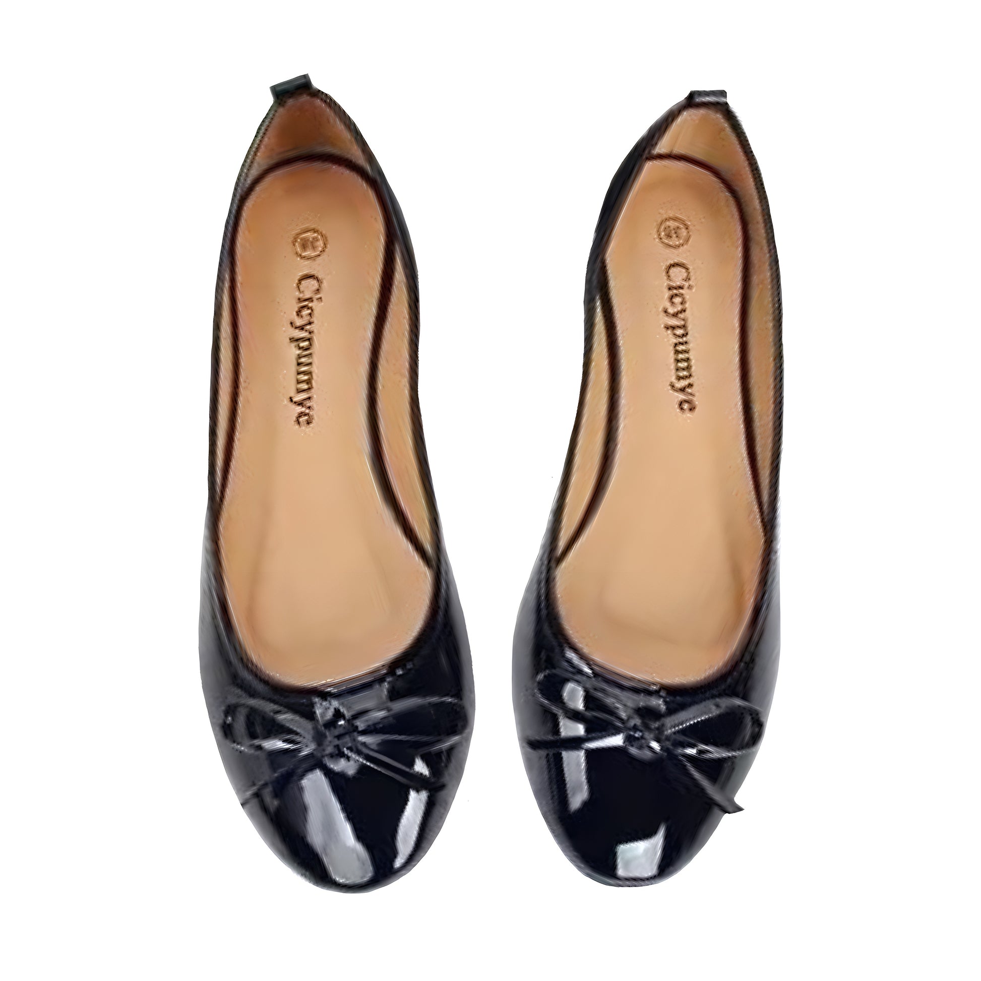 Black faux patent leather ballet flats with bow detail and glossy high-shine finish. Features a smooth, soft vegan-friendly design with a cushioned insole, round toe, and slim silhouette. Timeless, chic, and elegant low-heel flats perfect for office wear, travel, or casual street style. Inspired by Parisian fashion and old-money elegance. Ships globally to the US, UK, Canada, Australia, New Zealand, and Europe.
