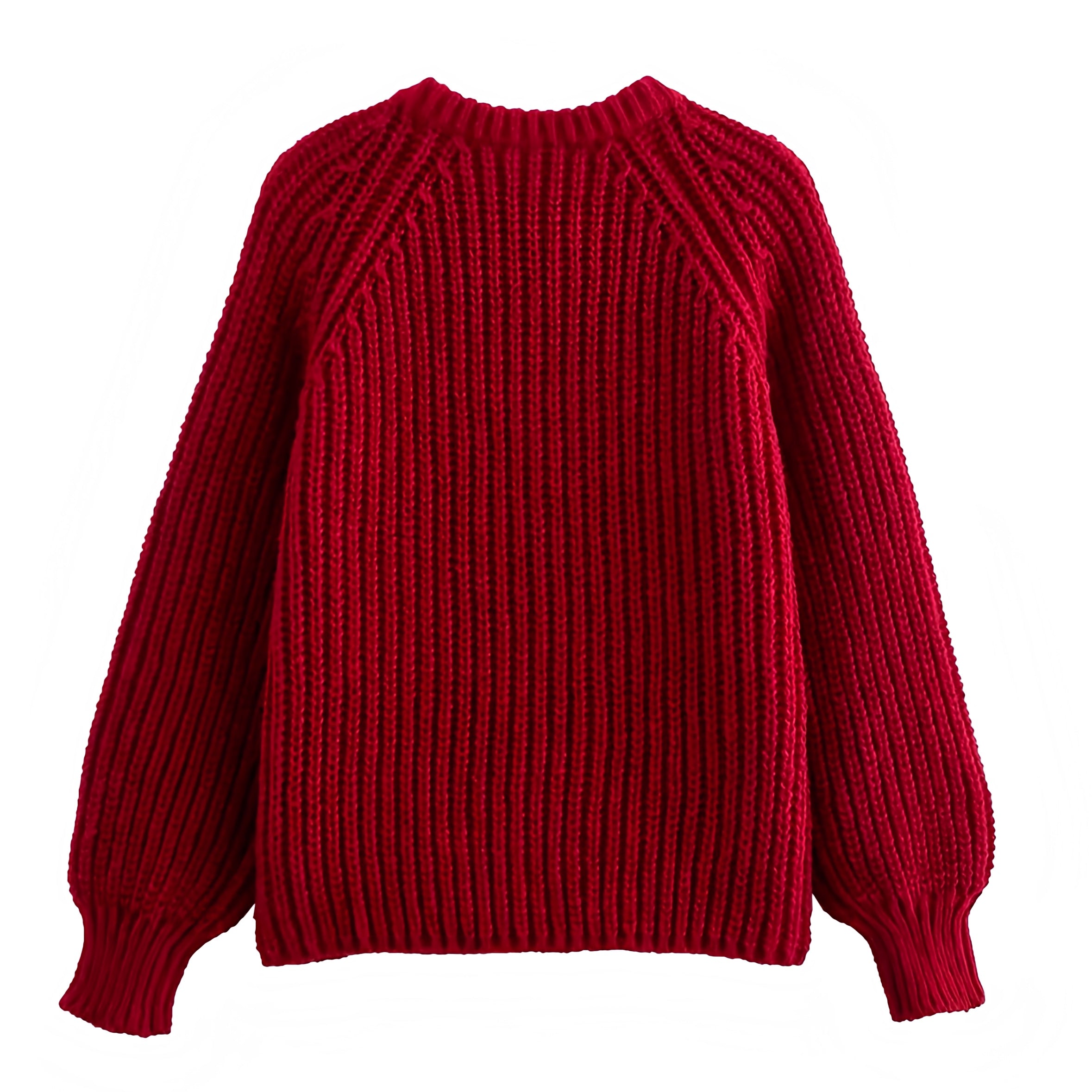 Burgundy Red Knit Button-Down Cardigan – Chunky Knit Sweater 2025