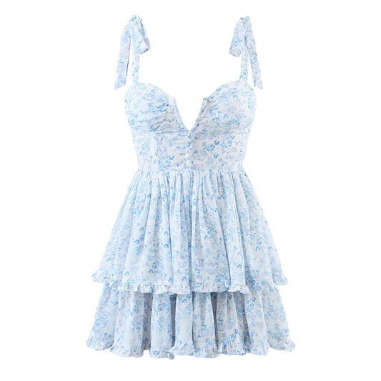Charlotte Floral Ruffle Mini Dress