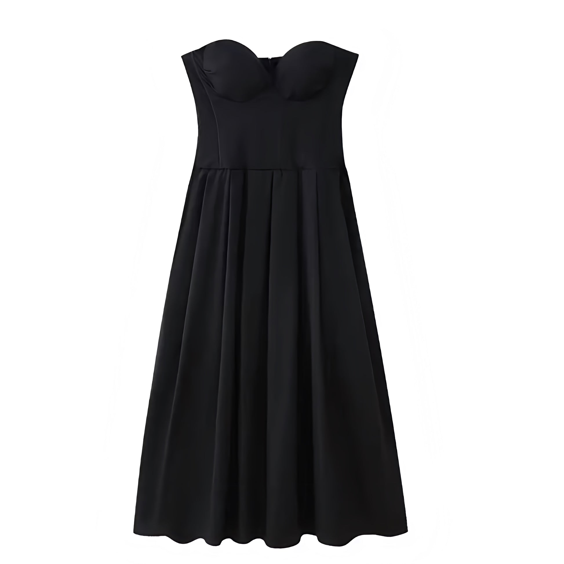 Black Bodycon Corset Sweetheart Neckline Strapless Drop Waist Maxi Dre – Dazey Hill