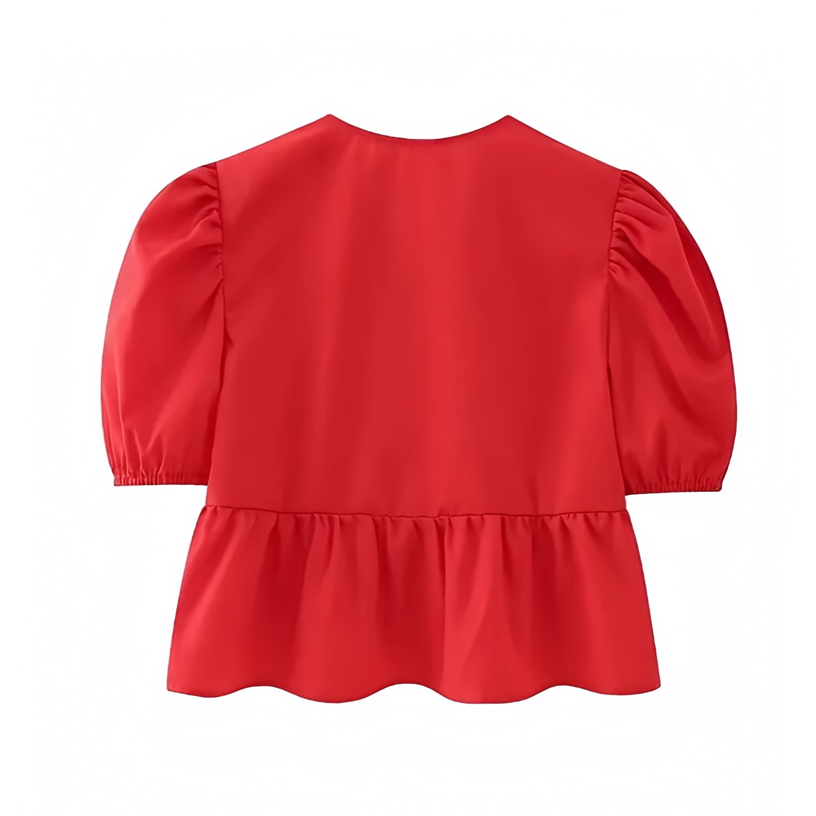cherry-bright-red-bow-lace-up-round-neck-cut-out-ruffled-short-puff-sleeve-loose-fit-oversized-linen-crop-camisole-top-blouse-t-shirt-baby-tee-women-ladies-chic-trendy-spring-2024-summer-elegant-casual-feminine-preppy-style-coquette-dollette-zara-revolve-aritzia-urban-outfitters-brandy-melville-pacsun-garage-altard-state
