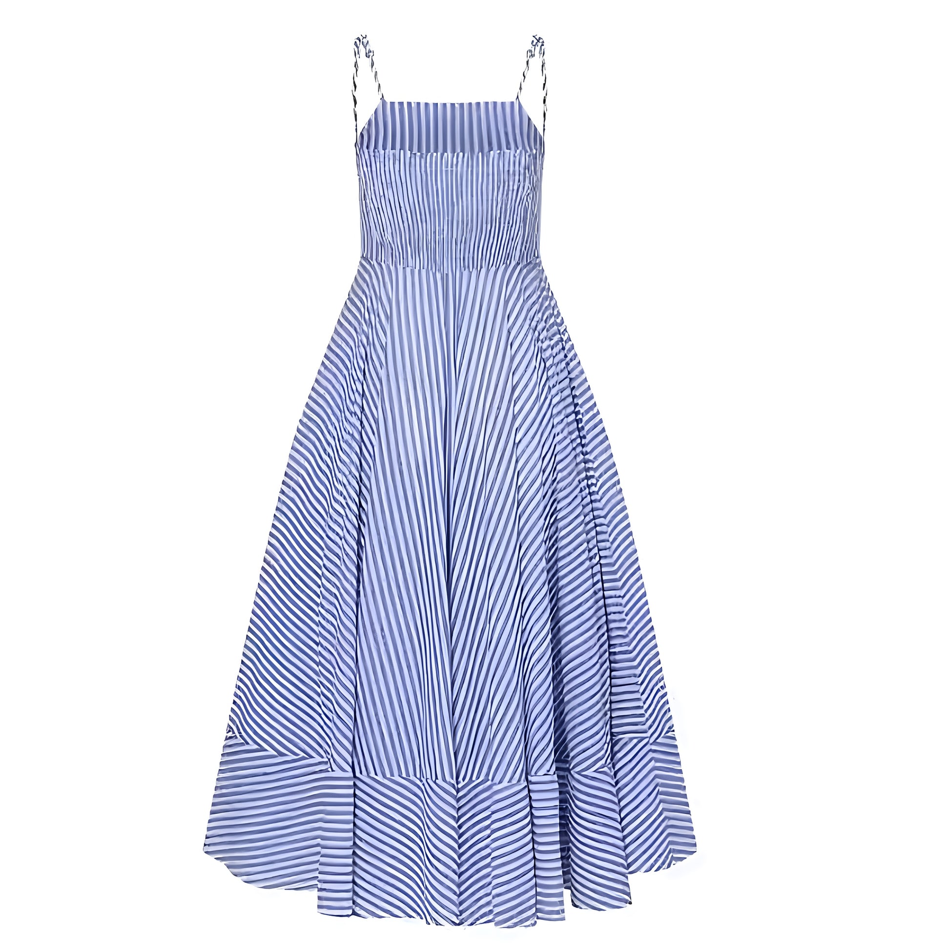 Blue & White Striped Seersucker Spaghetti Strap Drop Waist Maxi Dress Dazey Hill Blue & White Striped Seersucker Spaghetti Strap Drop Waist Maxi Dress Dazey Hill