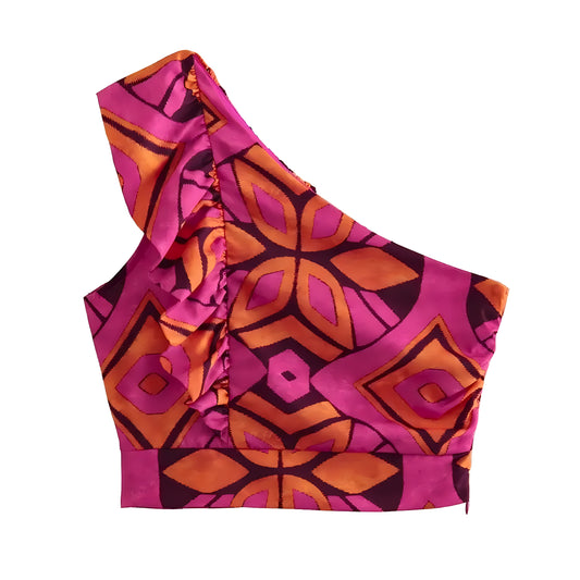 hot-pink-orange-black-multi-color-floral-patterned-layered-ruffle-trim-off-shoulder-asymmetric-short-sleeve-slim-fit-cut-out-crop-tank-top-blouse-women-ladies-chic-trendy-spring-2024-summer-casual-feminine-party-preppy-style-tropical-vacation-beach-wear-zara-revolve-aritzia-altard-state-pacsun-white-fox-urban-outfitters-free-people
