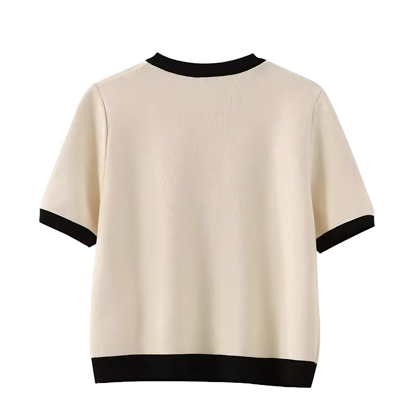 cream-off-white-and-black-contrast-lined-striped-outlined-knit-cotton-soft-woolen-cashmere-knitted-gold-button-down-round-neckline-o-neck-short-sleeve-cropped-cardigan-sweater-blouse-top-shirt-jacket-knitwear-jumper-coat-with-pockets-cozy-warm-women-ladies-teens-unisex-girls-fall-2024-autumn-winter-2025-chic-trendy-casual-semi-formal-feminine-cute-elegant-classy-classic-old-money-parisian-stockholm-style-scandinavian-scandi-street-wear-back-to-school-modest-preppy-zara-revolve-aritzia-chanel-dupe