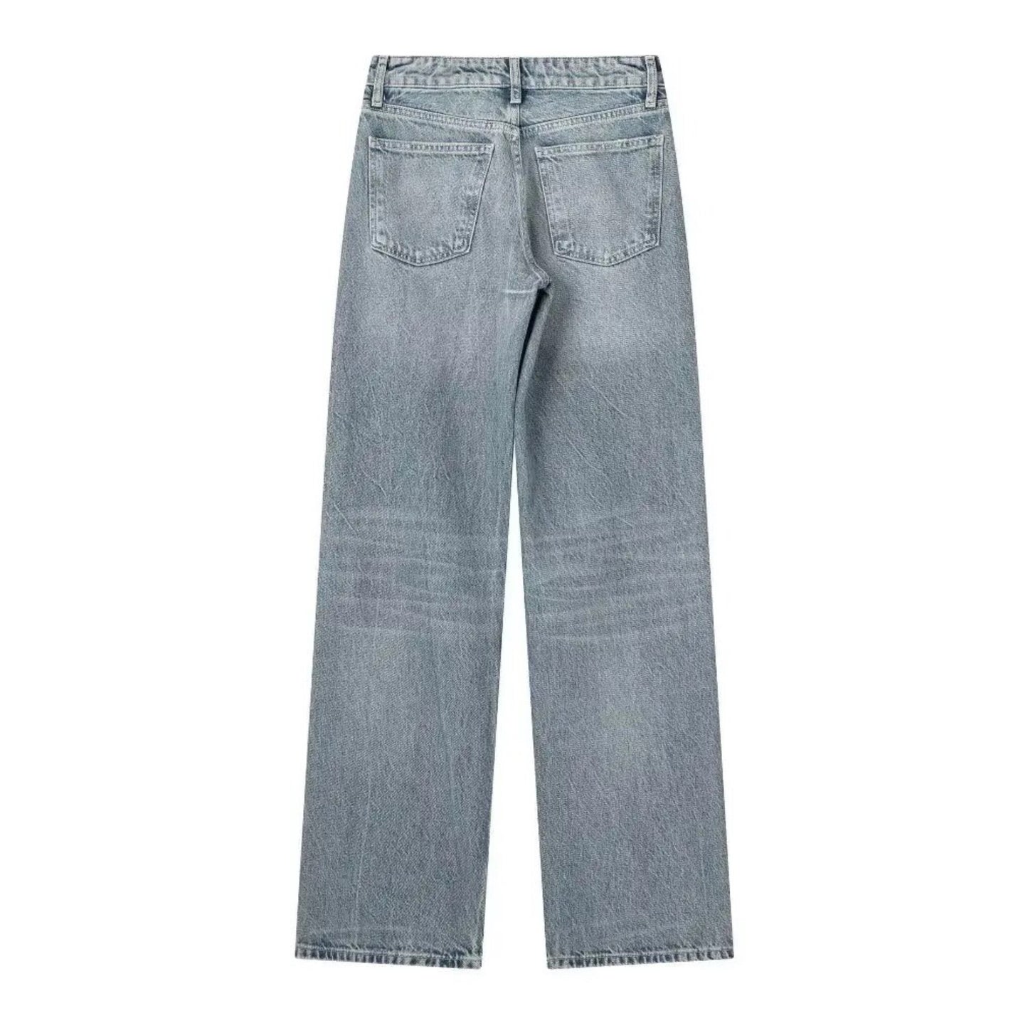 Light Gray Blue Faded Low Rise Denim Jeans
