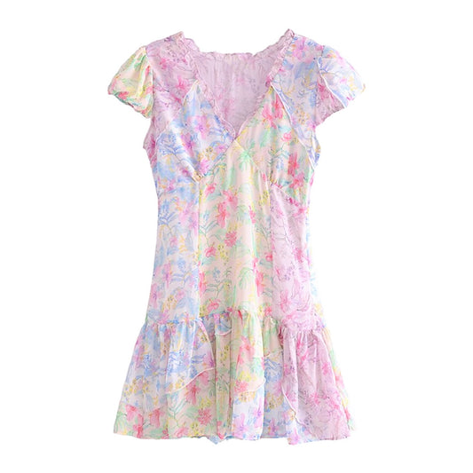 Brielle Floral Patchwork Mini Dress
