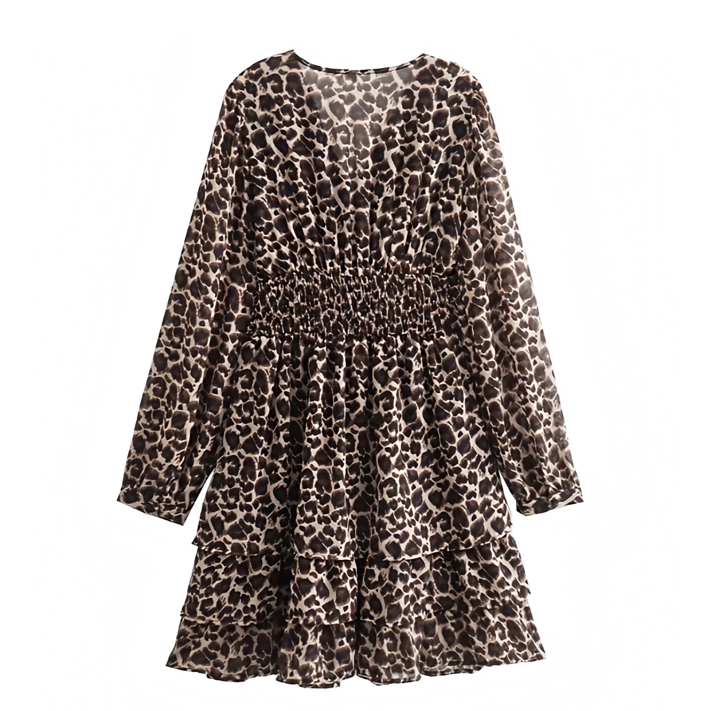 leopard-cheetah-animal-print-patterned-brown-black-multi-color-slim-fit-bodycon-fitted-drop-waist-smocked-layered-ruffle-trim-v-neckline-long-puff-sleeve-tiered-boho-bohemiam-flowy-short-mini-dress-women-ladies-teens-tweens-chic-trendy-spring-2024-summer-elegant-casual-semi-formal-classy-feminine-preppy-y2k-cocktail-party-club-wear-night-out-evening-gown-tropical-exotic-european-vacation-sundress-stockholm-style-zara-revolve-aritzia-reformation-free-people-princess-polly-dupe