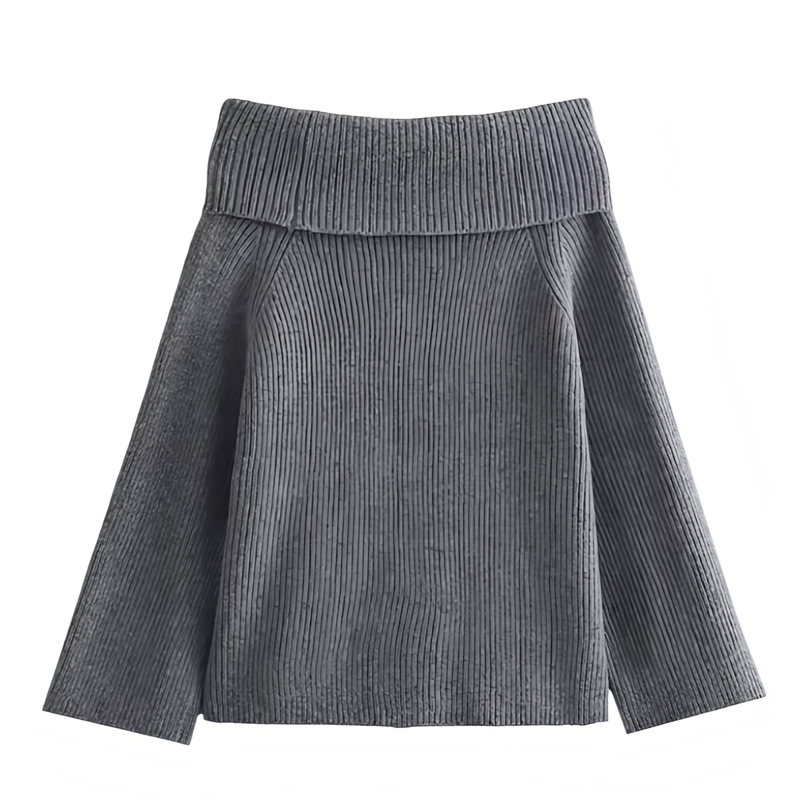Dark Grey Knit Oversized Off-Shoulder Long Sleeve Pullover Sweater for women and teens. Soft, cozy, warm, ribbed knitwear with relaxed oversized fit and elegant off-shoulder neckline. Chic and trendy heather grey chunky knit jumper perfect for fall, winter, and holiday fashion. Feminine soft girl, clean girl, and Scandinavian street-style aesthetic. Ships globally and worldwide to the US, UK, Canada, Australia, Europe, Asia, and more.