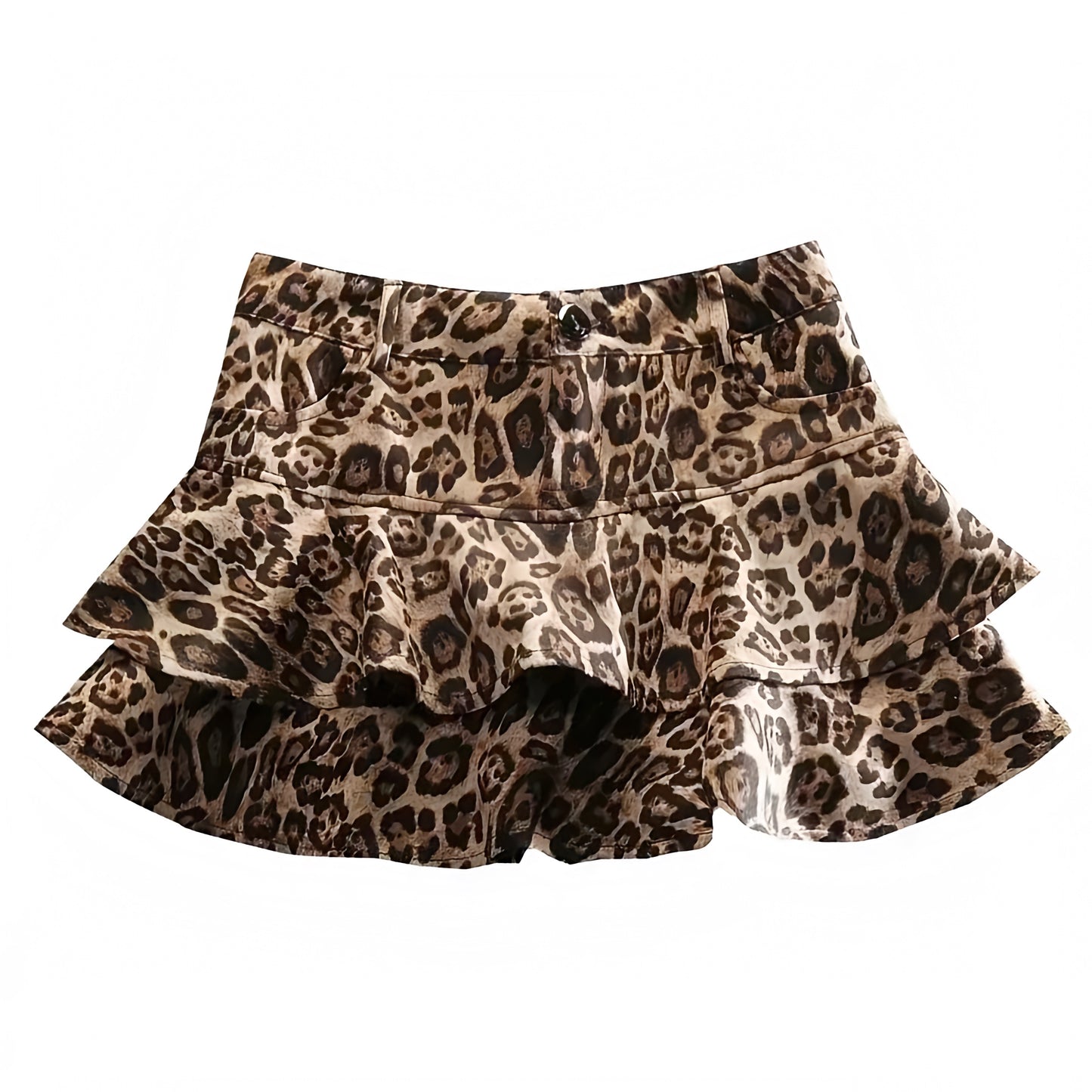 leopard-cheetah-animal-print-patterned-brown-black-layered-ruffle-low-rise-waist-denim-jean-mini-short-skirt-skort-with-pockets-women-ladies-chic-trendy-spring-2024-summer-casual-elegant-classy-y2k-party-club-wear-sexy-date-night-out-exotic-stockholm-style-preppy-zara-revolve-white-fox-jaded-london-princess-polly-edikted