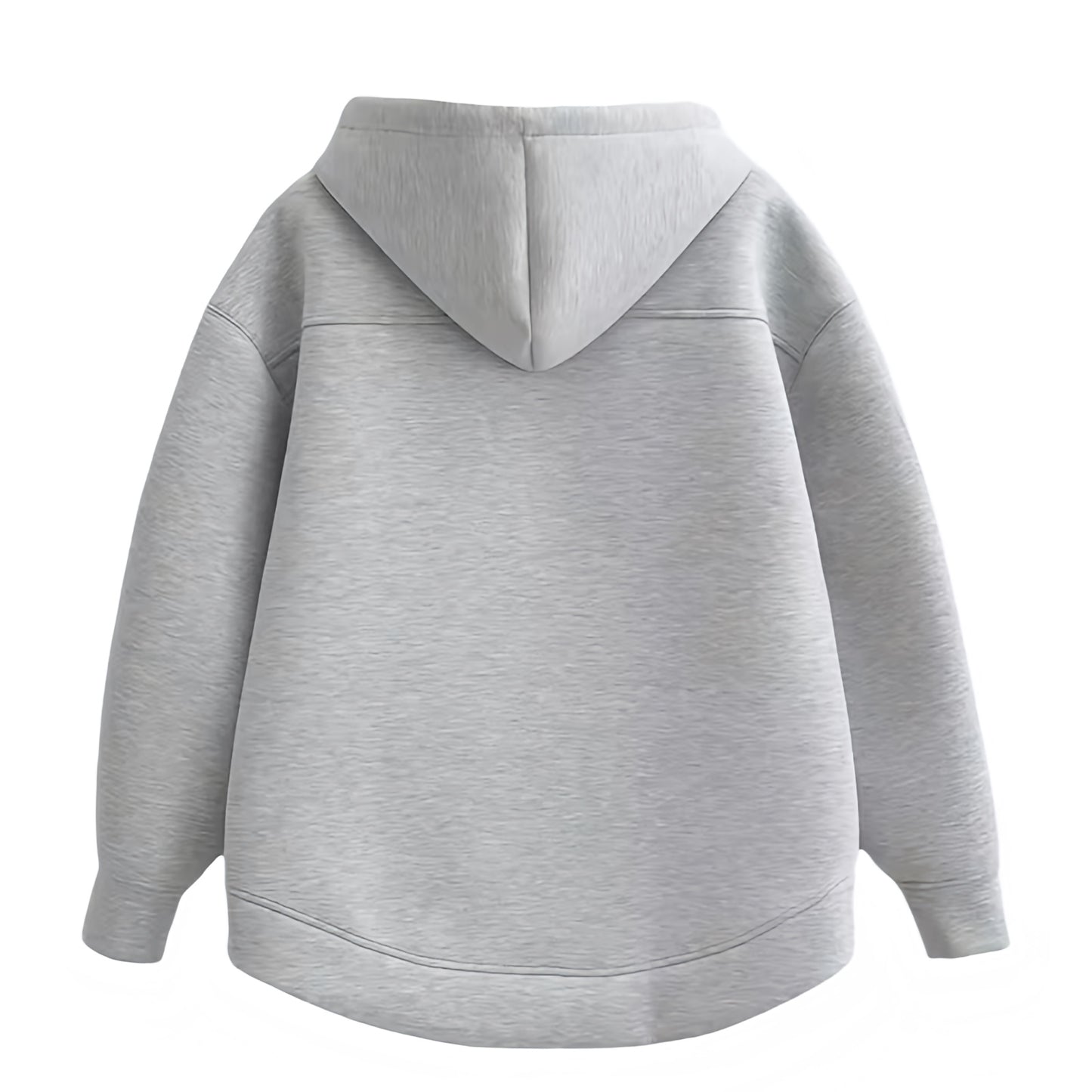 Light Grey Oversized Zip-Up Long Sleeve Hoodie