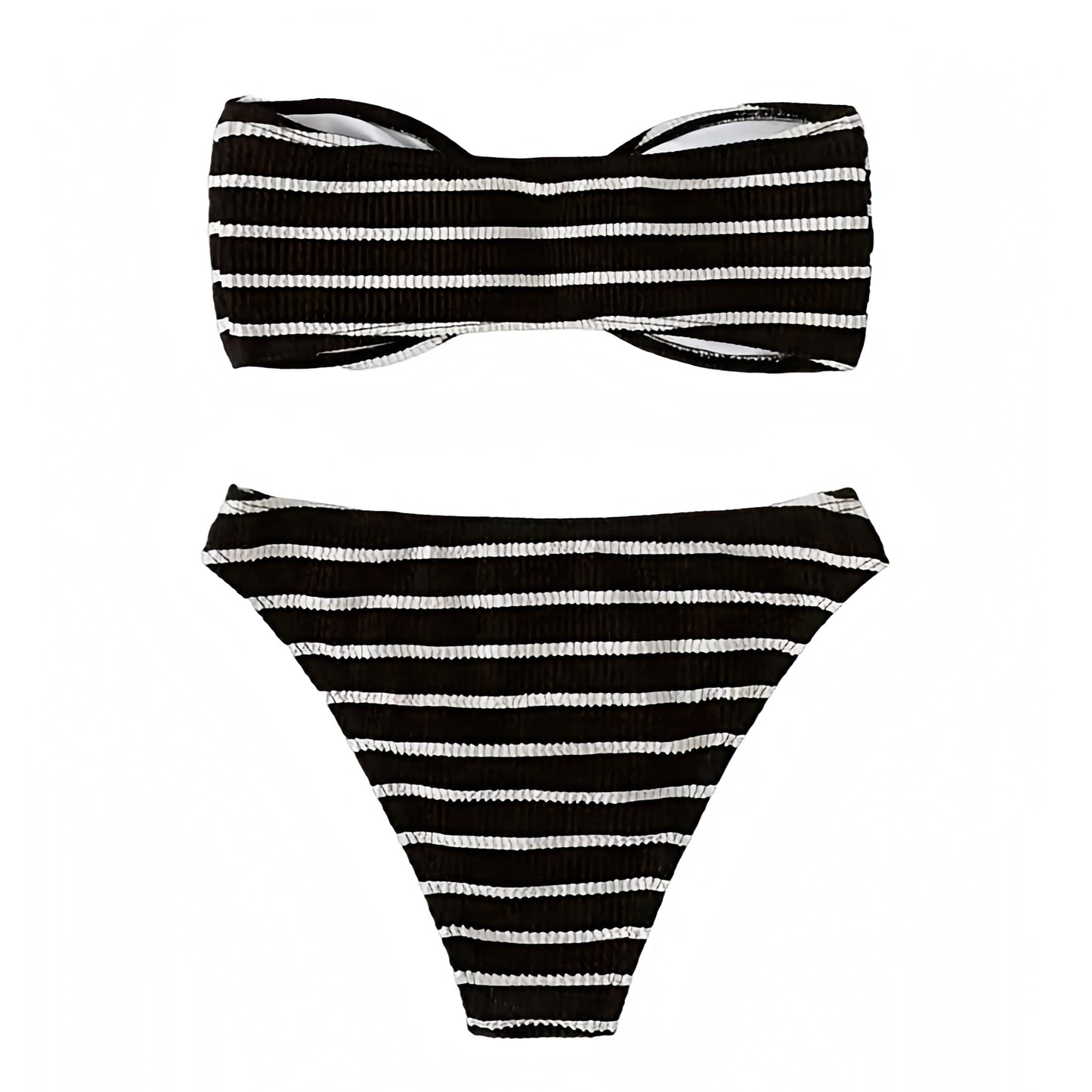 black-and-white-striped-pinstripe-contrast-patterned-bandeau-ribbed-smocked-strapless-sleeveless-push-up-sweetheart-neckline-wireless-cheeky-thong-bikini-set-two-piece-swimsuit-top-bottoms-swimwear-bathing-suit-women-ladies-chic-trendy-spring-2024-summer-elegant-casual-classy-feminine-preppy-style-european-vacation-beach-wear-same-revolve-pacsun-frankies-blackbough