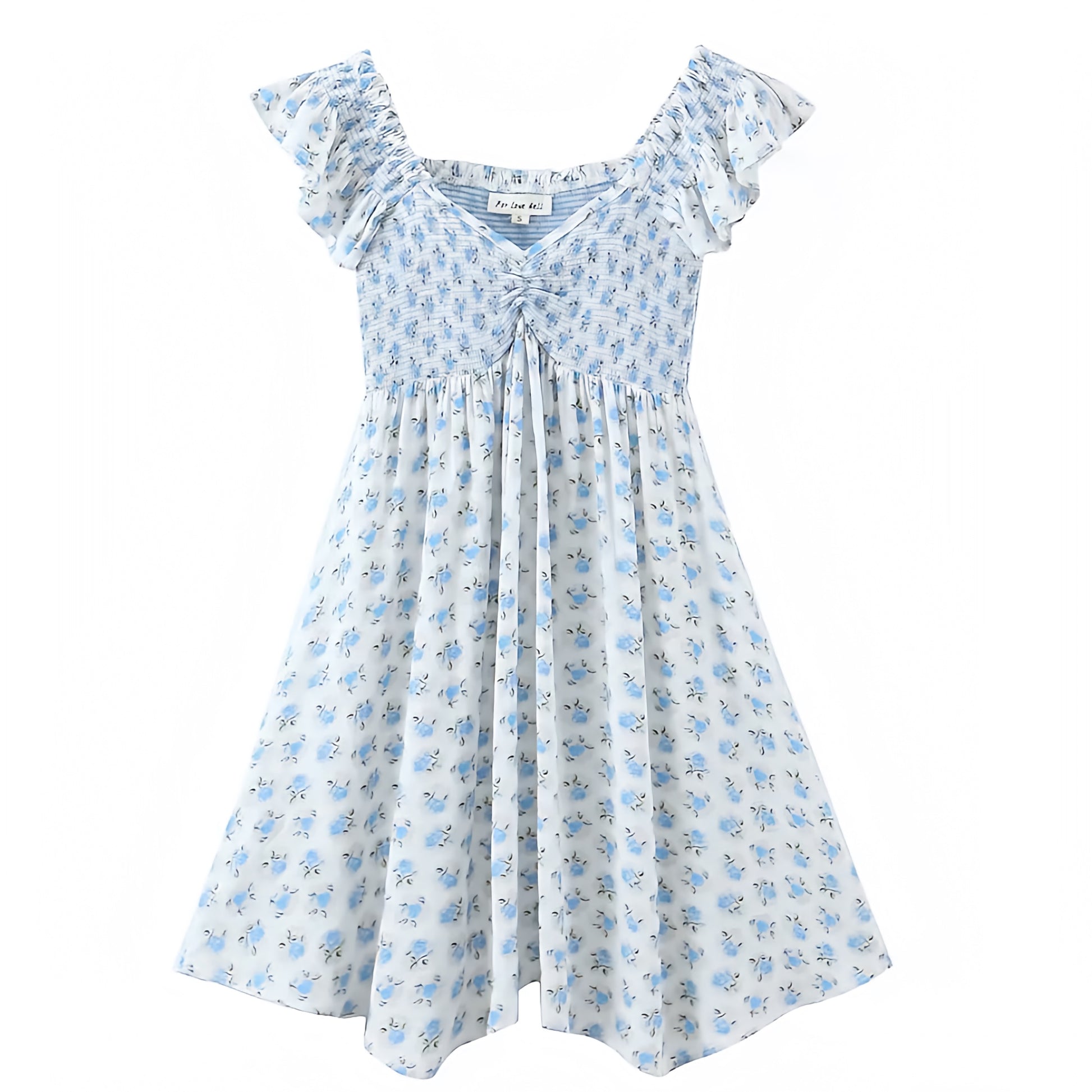Light Blue Floral Print Layered Ruffle Puff Sleeve Babydoll Mini Dress Dazey Hill Light Blue Floral Print Layered Ruffle Puff Sleeve Babydoll Mini Dress Dazey Hill