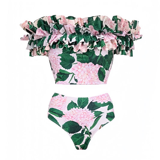 floral-print-light-pink-green-white-multi-color-hydrangea-flower-patterned-layered-ruffle-trim-bandeau-strapless-sleeveless-tube-wireless-push-up-cheeky-thong-boho-bohemian-2-piece-bikini-set-top-and-bottoms-swimsuit-swimwear-bathing-suit-women-ladies-teens-tweens-chic-trendy-spring-2024-summer-elegant-feminine-classy-classic-preppy-style-grand-millennial-beach-wear-revolve-altard-state-loveshackfancy-frankies-bikinis-blackbough-kulakinis-fillyboo-dupe