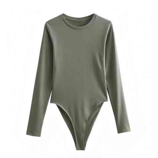olive-green-neutral-cotton-bodycon-slim-tight-fitted-long-sleeve-round-neck-one-piece-bodysuit-top-under-shirt-comfy-cozy-stretchable-lounge-wear-women-ladies-spring-2024-summer-casual-chic-basic-essential-minimalist-sexy-spandex-feminine-skims-dupe-zara-revolve-aritzia