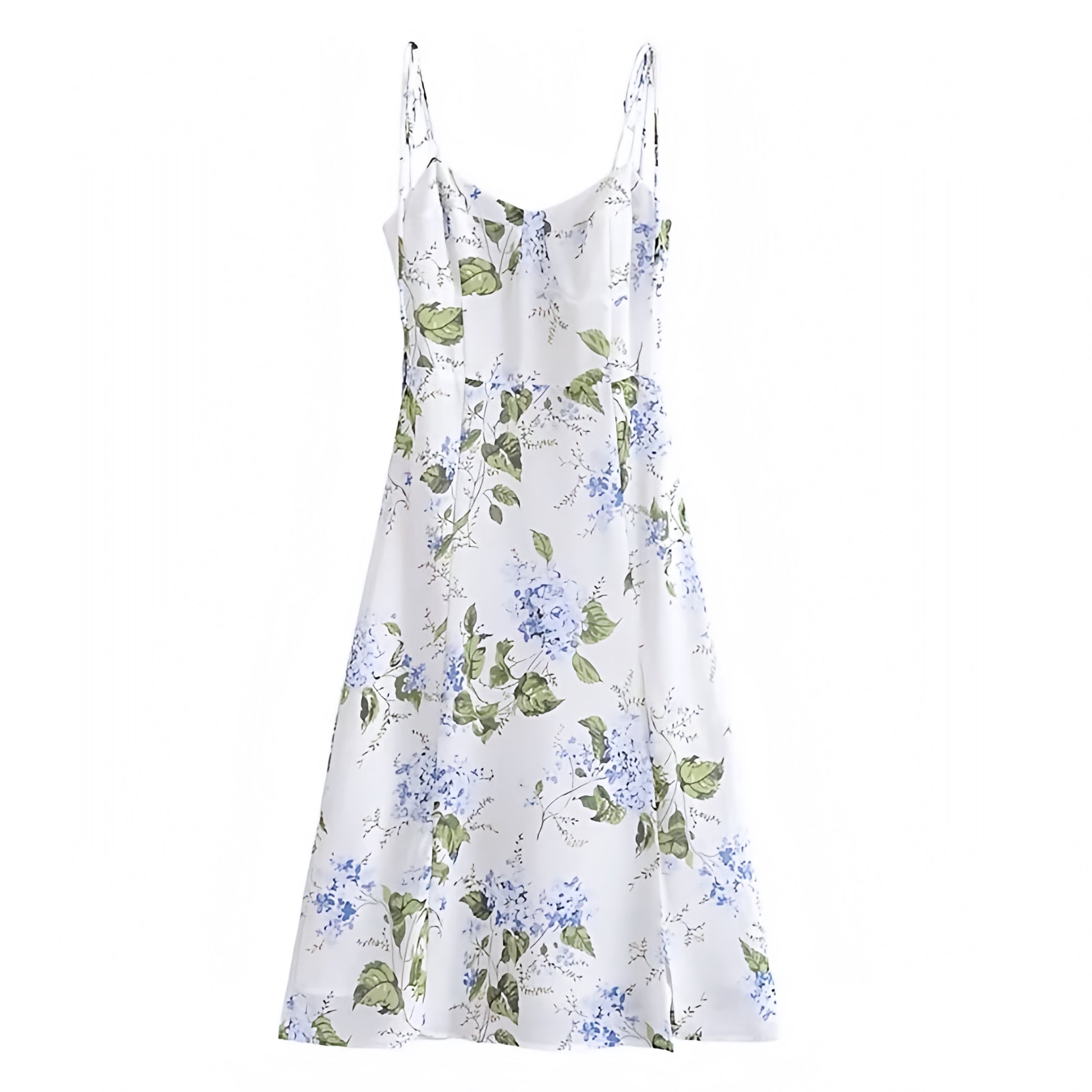 Women's Light Blue Hydrangea Floral Print Spaghetti Strap Maxi Dress Dazey Hill Women's Light Blue Hydrangea Floral Print Spaghetti Strap Maxi Dress Dazey Hill
