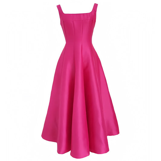 hot-bright-pink-satin-silk-slim-fit-bodycon-corset-bustier-fitted-bodice-drop-waist-pleated-square-neck-sleeveless-spaghetti-strap-short-sleeve-bouffant-backless-open-back-midi-long-maxi-dress-ball-gown-couture-women-ladies-chic-trendy-spring-2024-summer-elegant-semi-formal-classy-feminine-princess-prom-gala-debutante-wedding-guest-party-preppy-style-sundress-revolve-reformation