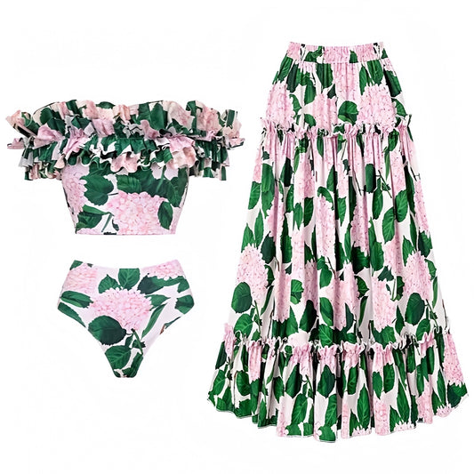 floral-print-light-pink-green-white-multi-color-hydrangea-flower-patterned-layered-ruffle-trim-bandeau-strapless-sleeveless-tube-wireless-push-up-cheeky-thong-boho-bohemian-2-piece-bikini-set-top-and-bottoms-swimsuit-swimwear-bathing-suit-with-midi-long-maxi-cover-skirt-set-women-ladies-teens-tweens-chic-trendy-spring-2024-summer-elegant-feminine-classy-classic-preppy-style-grand-millennial-beach-wear-revolve-altard-state-loveshackfancy-frankies-bikinis-blackbough-kulakinis-fillyboo-dupe