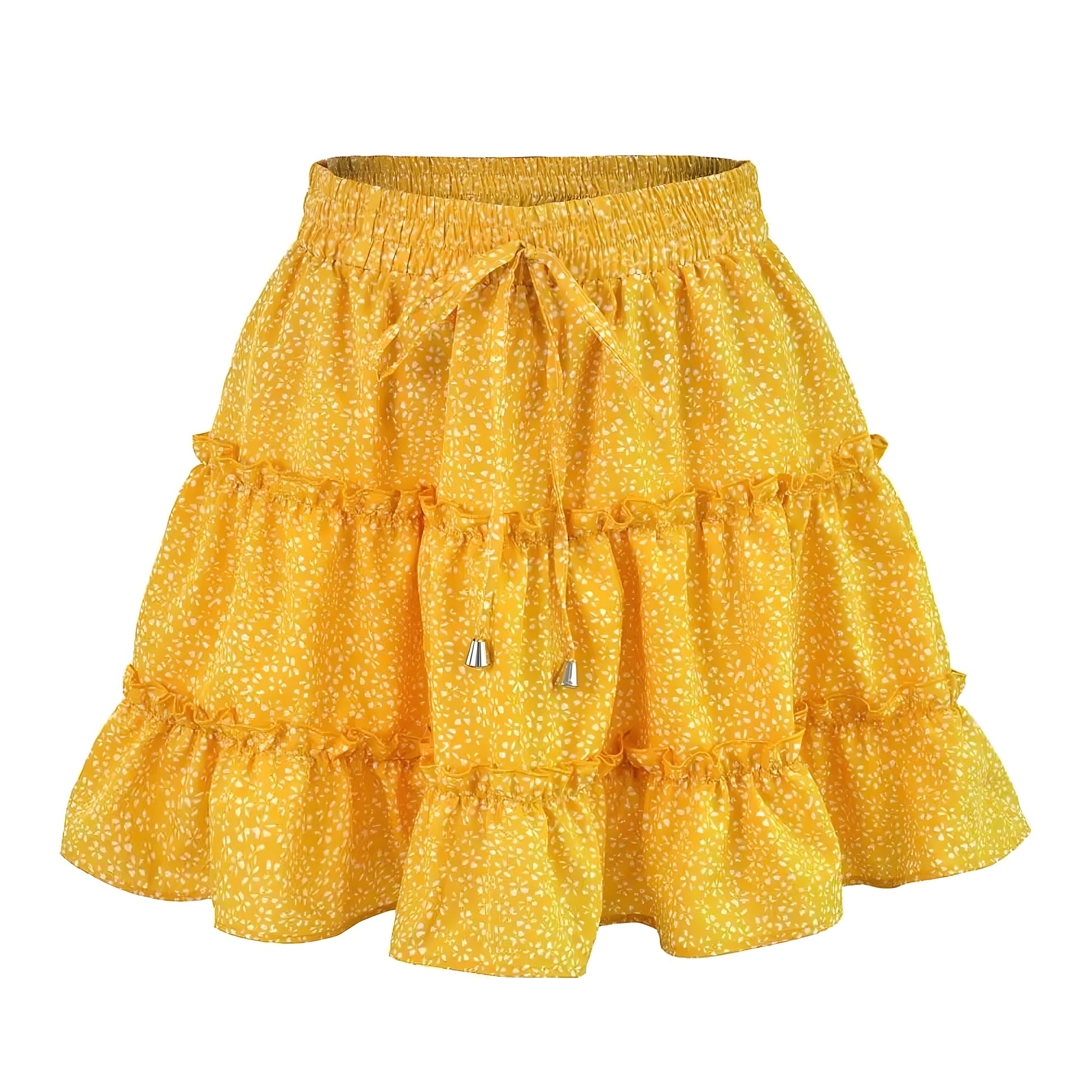 floral-print-yellow-and-white-hibiscus-flower-patterned-layered-ruffle-trim-draw-string-tie-fitted-waist-smocked-mid-high-rise-waisted-flowy-boho-tullie-linen-tiered-short-mini-skirt-women-ladies-chic-trendy-spring-2024-summer-elegant-casual-feminine-preppy-style-tropical-hawaiian-beach-wear-zara-altard-state-urban-outfitters-brandy-melville-princess-polly