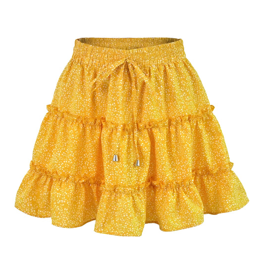 floral-print-yellow-and-white-hibiscus-flower-patterned-layered-ruffle-trim-draw-string-tie-fitted-waist-smocked-mid-high-rise-waisted-flowy-boho-tullie-linen-tiered-short-mini-skirt-women-ladies-chic-trendy-spring-2024-summer-elegant-casual-feminine-preppy-style-tropical-hawaiian-beach-wear-zara-altard-state-urban-outfitters-brandy-melville-princess-polly
