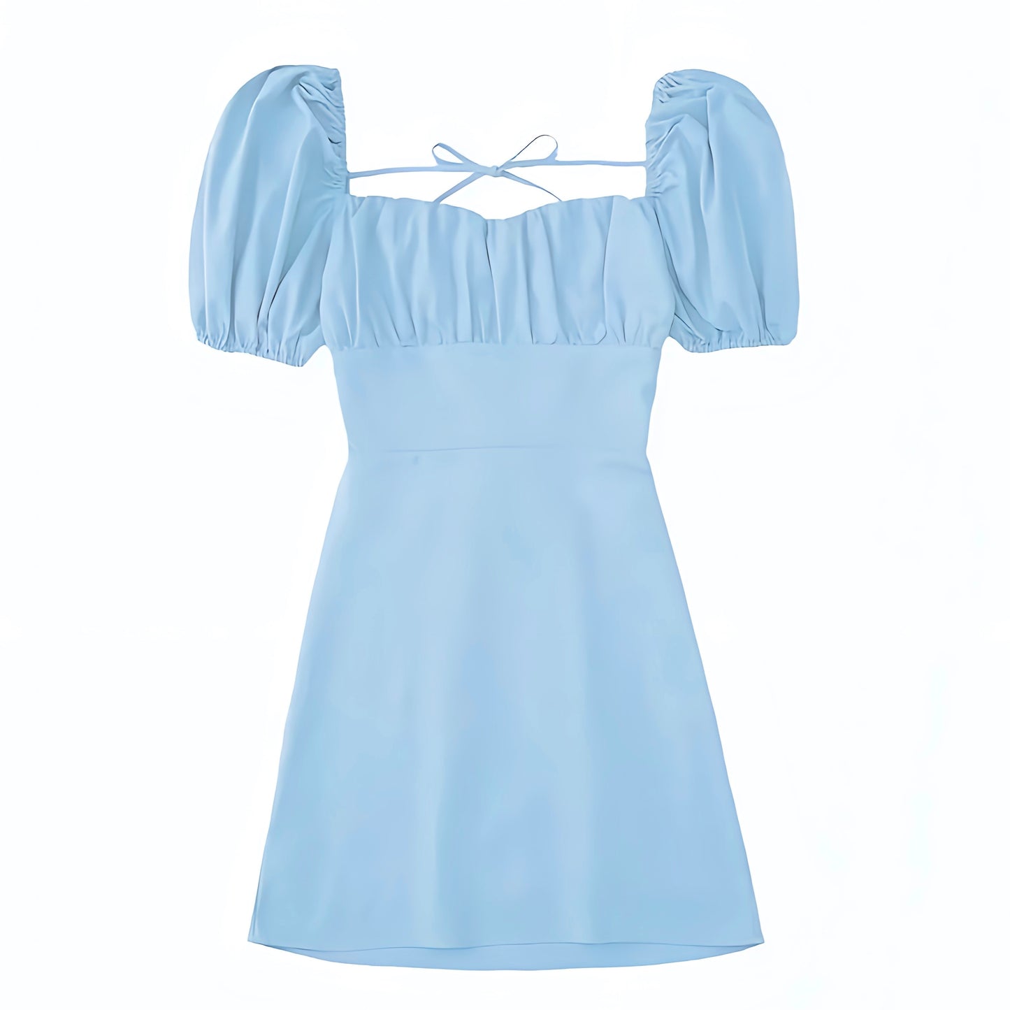 light-blue-bodycon-corset-bustier-lace-up-ruched-short-puff-sleeve-square-neck-backless-open-back-mini-dress-women-ladies-chic-trendy-spring-2024-summer-elegant-semi-formal-feminine-casual-preppy-style-prom-party-coquette-sundress-princess-polly-white-fox-brandy-melville-altard-state