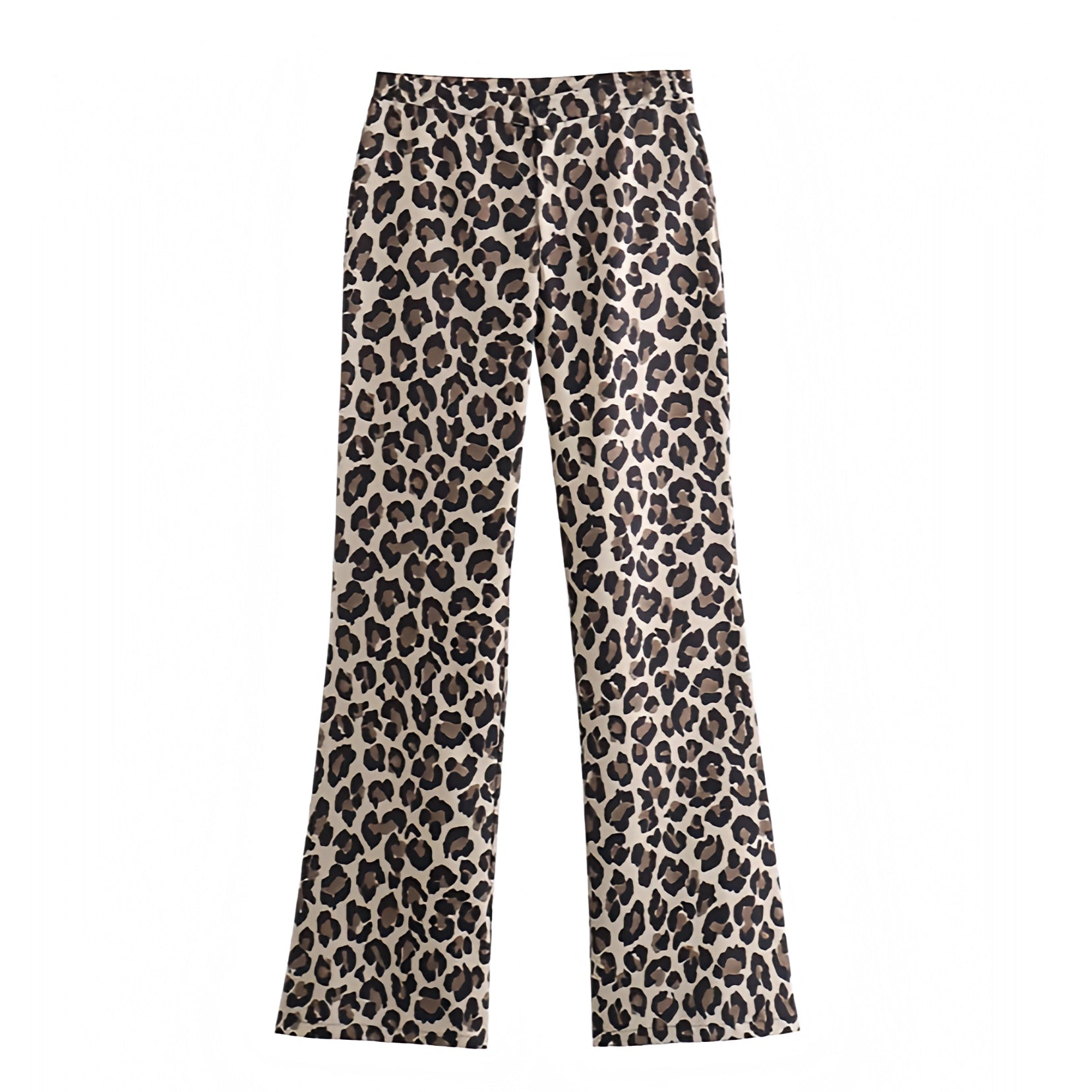 Leopard print slim fit mid-rise flare pants for women featuring a flattering silhouette with a flared hem, soft and structured stretch fabric, and bold animal print design. Perfect for casual streetwear, Y2K-inspired outfits, or night-out looks. These cheetah print trousers combine comfort, femininity, and retro-chic flair for 2025 fashion trends. Ideal for festivals, concerts, or everyday wear. Ships globally and worldwide to the US, UK, Canada, Australia, and Europe.