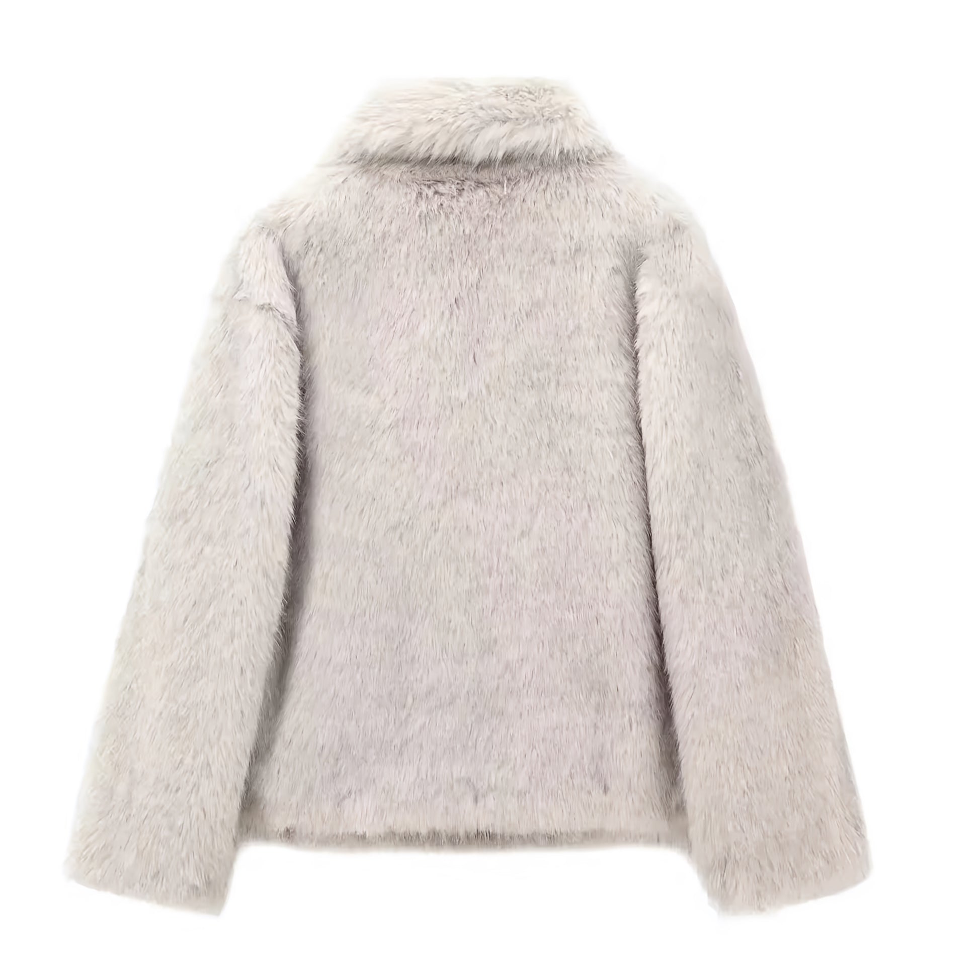 Light brown faux fur oversized long sleeve jacket for women and teens, satin lined fuzzy soft cozy warm thick luxury fur coat with collared v-neck split neck, elegant feminine trendy Y2K chic fashionable outerwear for fall autumn winter 2025, stylish Scandinavian Copenhagen streetwear ski outfit après ski snow trip night out cool girl it girl fashion, with global worldwide shipping to US UK Canada Australia Europe and Asia.