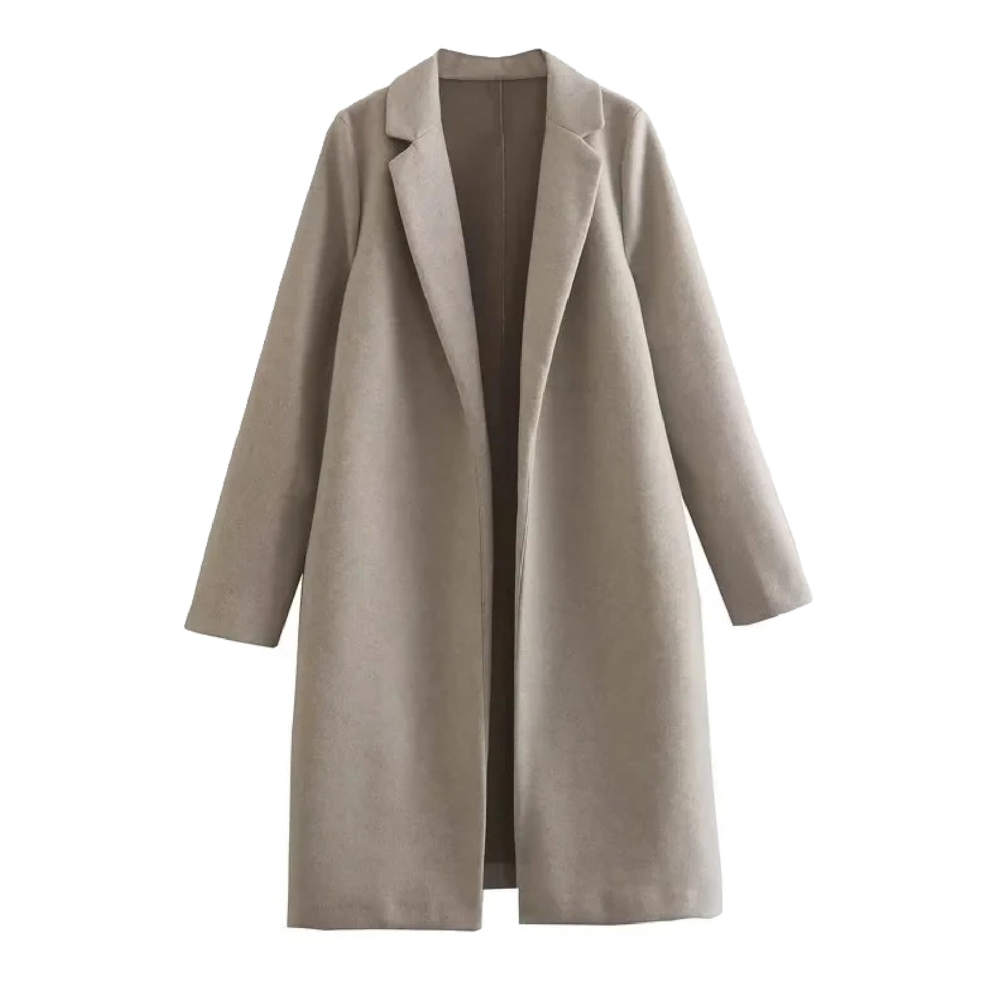 Light brown woolen oversized trench coat for women featuring warm wool blend fabric, wide lapel collar, long sleeves, relaxed tailored silhouette, minimalist camel beige tone, cozy fall and winter outerwear for elevated outfits, old money and clean girl style, perfect for everyday wear, travel, office, evenings, and holiday looks. Ships globally to US, UK, Canada, Australia, Europe and more international destinations.