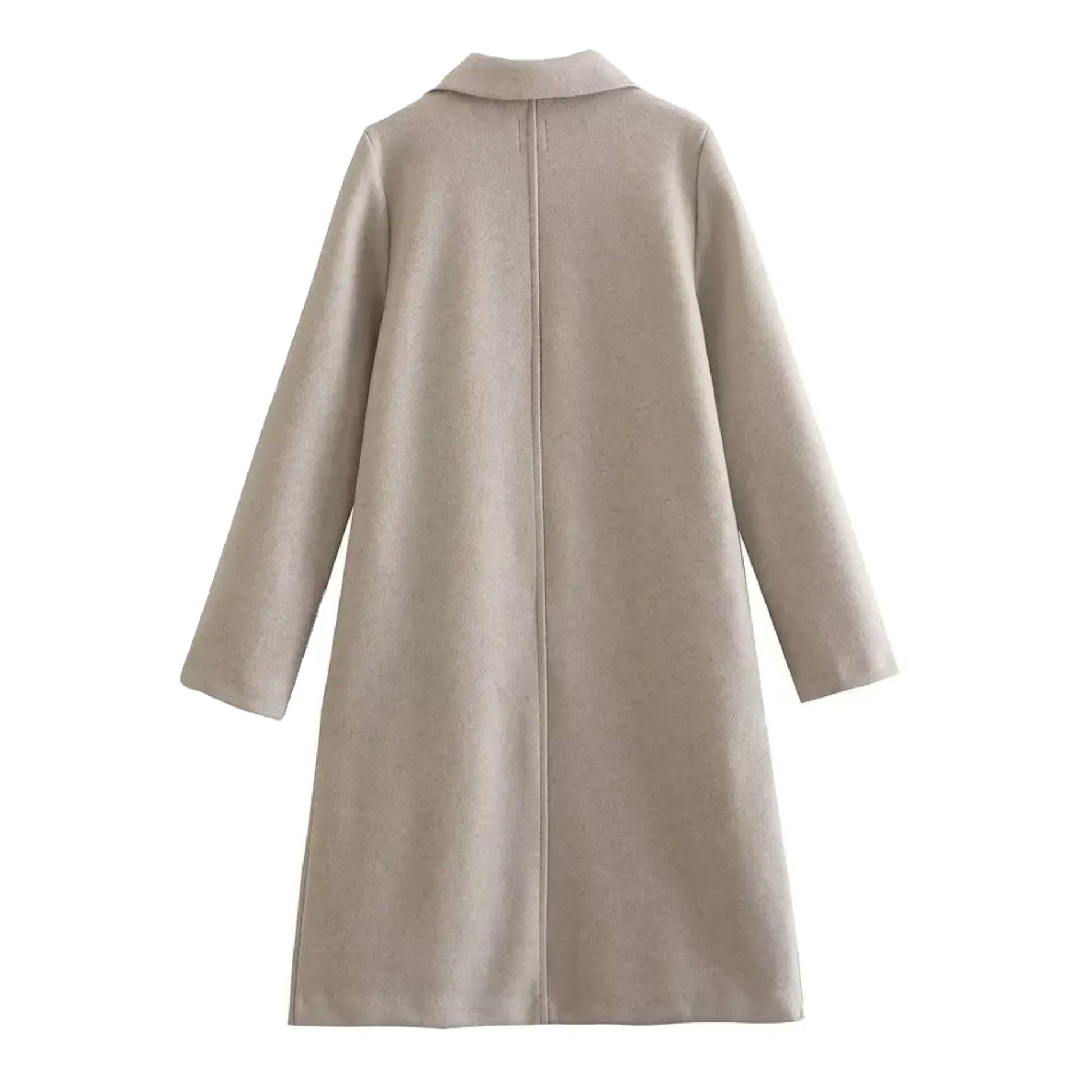 Light brown woolen oversized trench coat for women featuring warm wool blend fabric, wide lapel collar, long sleeves, relaxed tailored silhouette, minimalist camel beige tone, cozy fall and winter outerwear for elevated outfits, old money and clean girl style, perfect for everyday wear, travel, office, evenings, and holiday looks. Ships globally to US, UK, Canada, Australia, Europe and more international destinations.