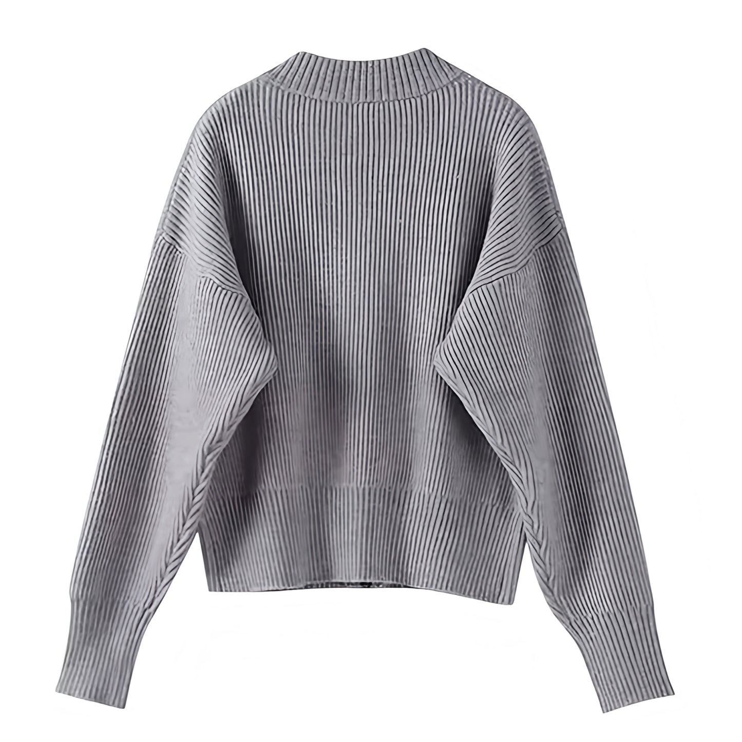 Light grey knit ribbed zip-down long sleeve cardigan sweater for women and teens, chunky knit soft cozy warm thick ribbed knitwear, elegant trendy casual chic jumper jacket for fall autumn winter 2025, Zara and Aritzia dupe cardigan, cozy Scandinavian-inspired knit zip sweater shipping globally worldwide to US, UK, Canada, Europe, Australia, and Asia.