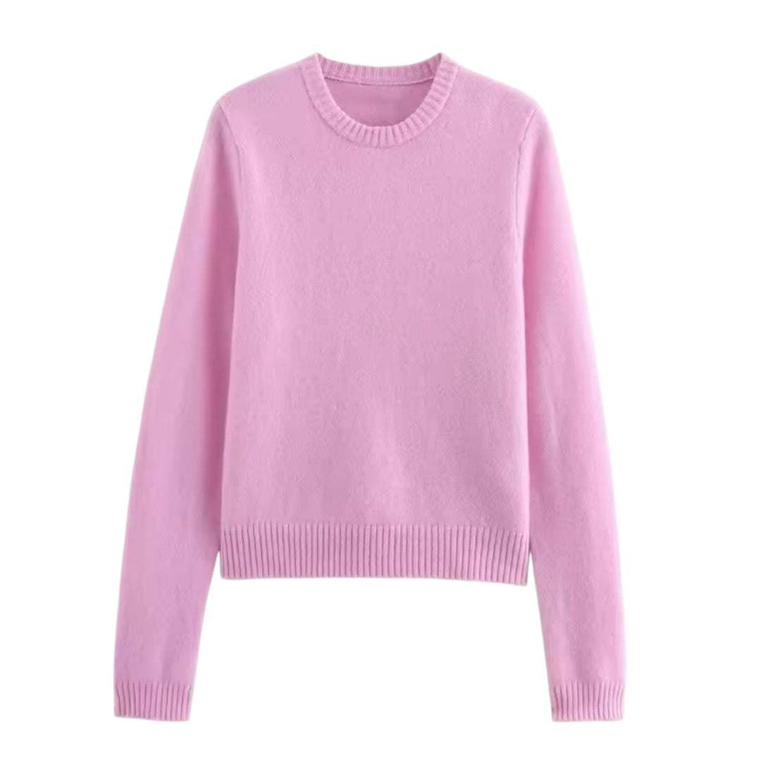 Light pink knit woolen long sleeve pullover sweater for women and teens, bubblegum pink chunky knit jumper with soft fuzzy cozy warm thick texture, oversized elegant trendy chic preppy knitwear for fall autumn winter 2025, Zara and Aritzia dupe sweater with global worldwide shipping to US, UK, Canada, Europe, Australia, Asia from Dazey Hill.