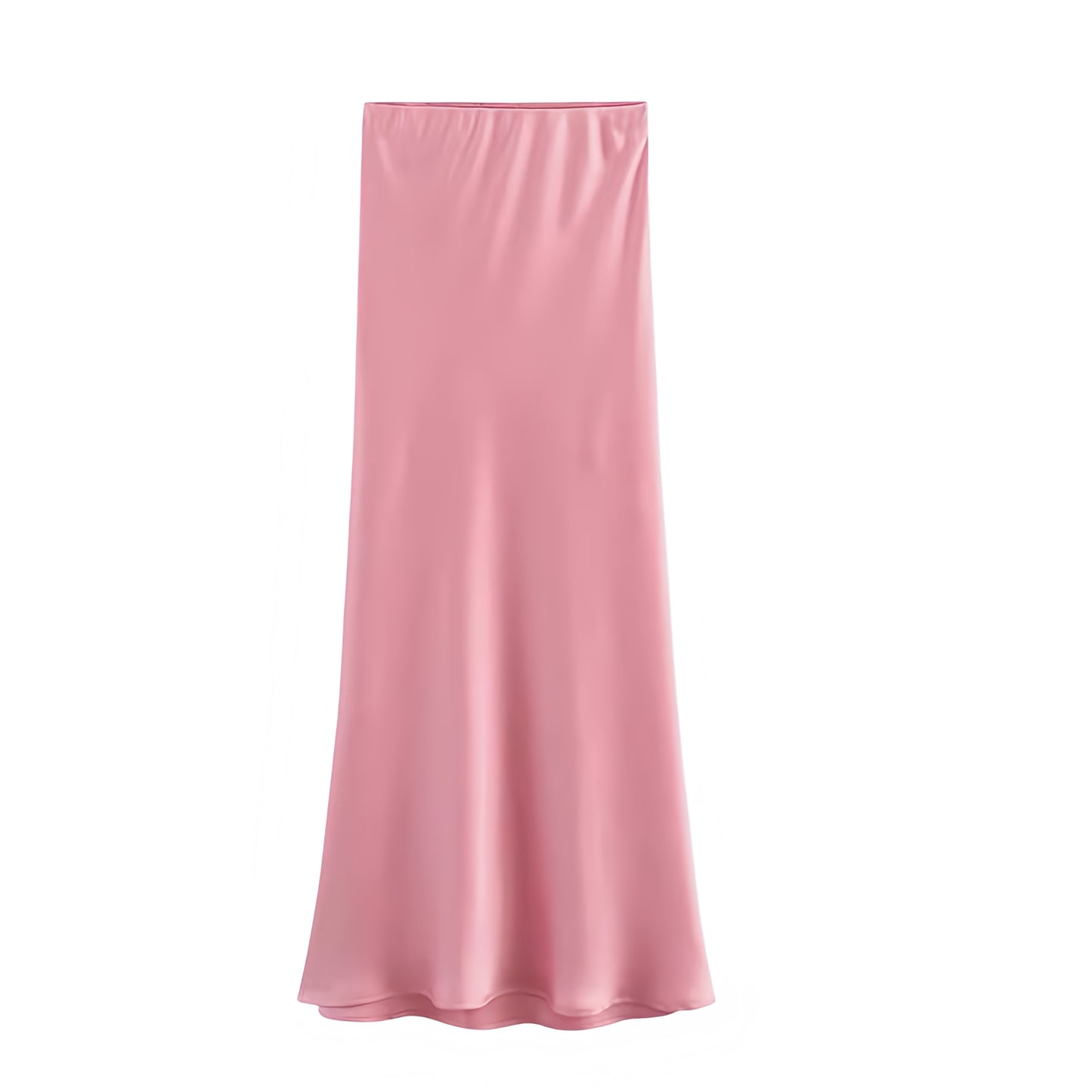 Light pink satin low rise midi skirt for women and teens. Slim fit bodycon a line silhouette slip sheath pencil plisse flowy midi maxi skirt. Elegant chic trendy feminine Y2K summer fall fashion. Perfect for holiday vacation casual everyday sorority rush school festival concert rave sexy club wear Ibiza style boho chic Euro summer beach evening party night out outfit. Ships globally worldwide to USA, UK, Canada, Australia, New Zealand, Germany, France, Ireland, Denmark, Sweden, Switzerland, Spain, Europe 
