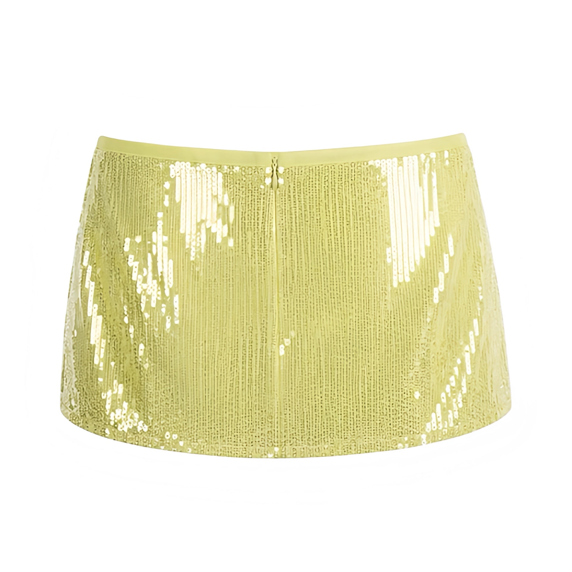 Neon green sequin embellished low-rise mini skirt, sparkly slim fit pencil/sheath short; edgy Ibiza style festival rave concert Euro summer vacation sexy chic Y2K it-girl that-girl boho trendy 2025 for women/teens. Ships worldwide to US, UK, EU, AU, Canada and more.