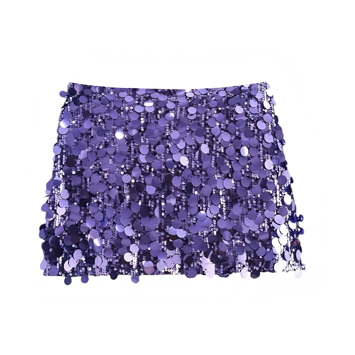 Purple sequin embellished slim fit low-rise mini skirt, sparkly pencil/sheath; feminine sexy Y2K it-girl that-girl Ibiza style festival party club rave concert Euro summer vacation chic boho bohemian trendy 2025. Ships worldwide to US, UK, EU, AU, Canada and more.