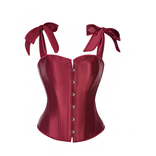 Red burgundy red velvet red scarlet red satin bodycon silhouette corset bustier split neck v neck sweetheart neckline spaghetti strap bow tie-able shoulder straps sleeveless lace up back cinched waist adjustable camisole crop tank top top bra bralette intimate lingerie underwear under garments shapewear womens teens ladies spring summer fall autumn winter 2026 feminine fashion coquette y2k chic trendy vintage retro evening party night out going out sexy club wear cocktail attire ships worldwide