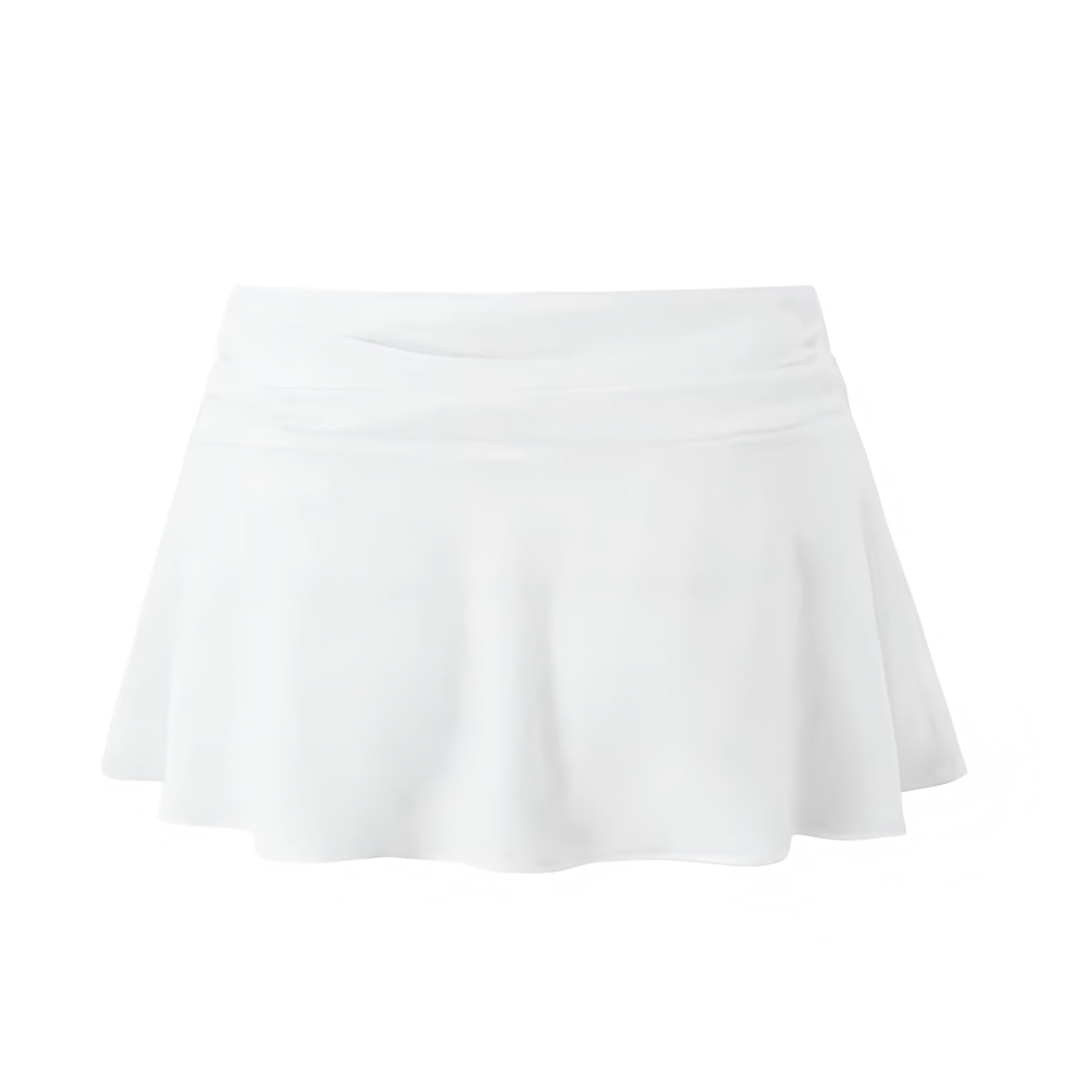 White Ruffle Trim Low-Rise Mini Skirt. Slim fit silhouette with layered ruffle trim, flared A-line cut, and chic low-rise mini length. Feminine and trendy short skirt for women, teens, and ladies who love Y2K-inspired fashion, Ibiza style, Euro summer looks, and boho chic outfits. Perfect for holidays, vacations, sorority rush, school events, festivals, raves, parties, sexy night out outfits, club wear, and casual chic styling. Ships worldwide to US, UK, Canada, Australia, New Zealand, Europe, and Asia.