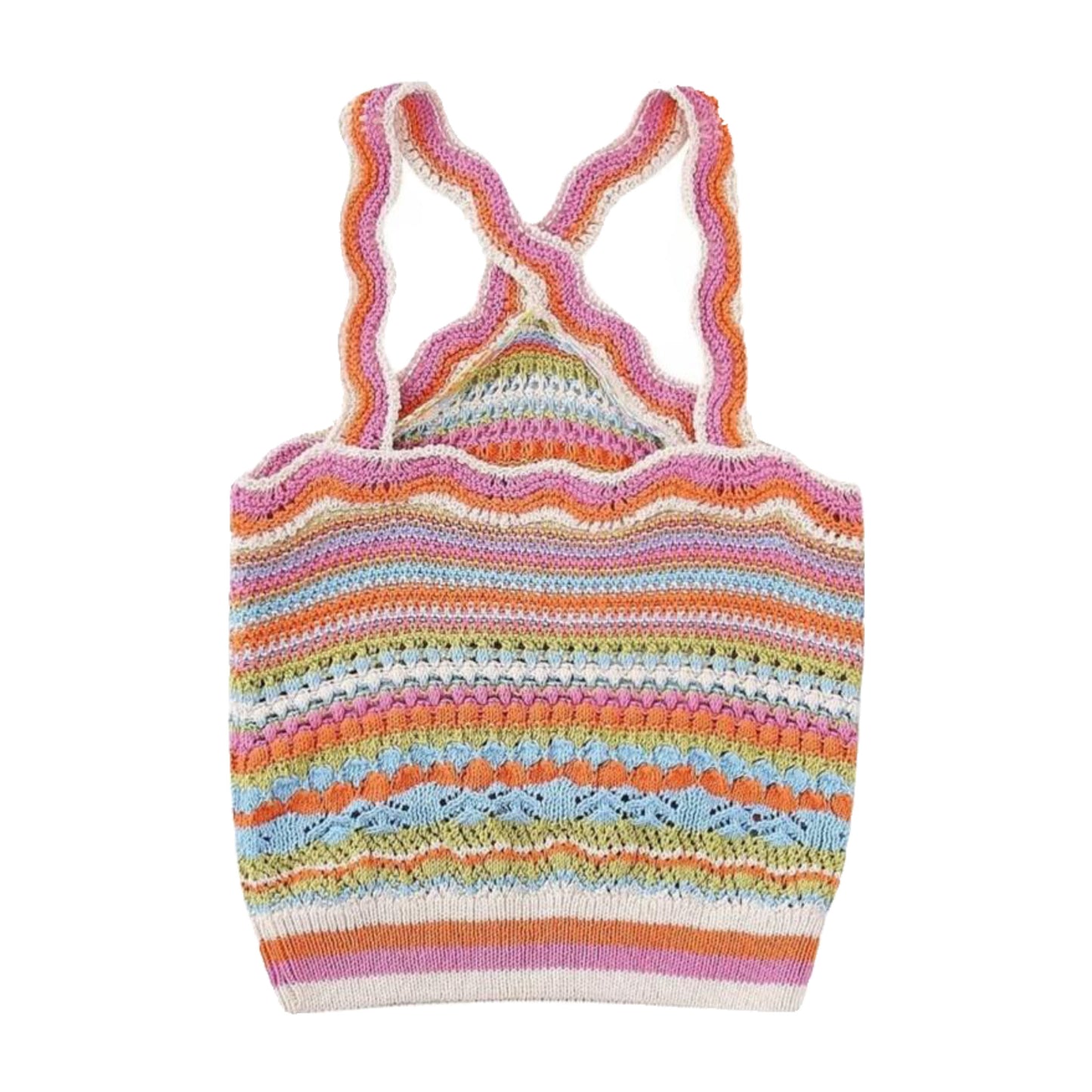 Rainbow Knitted Crop Top